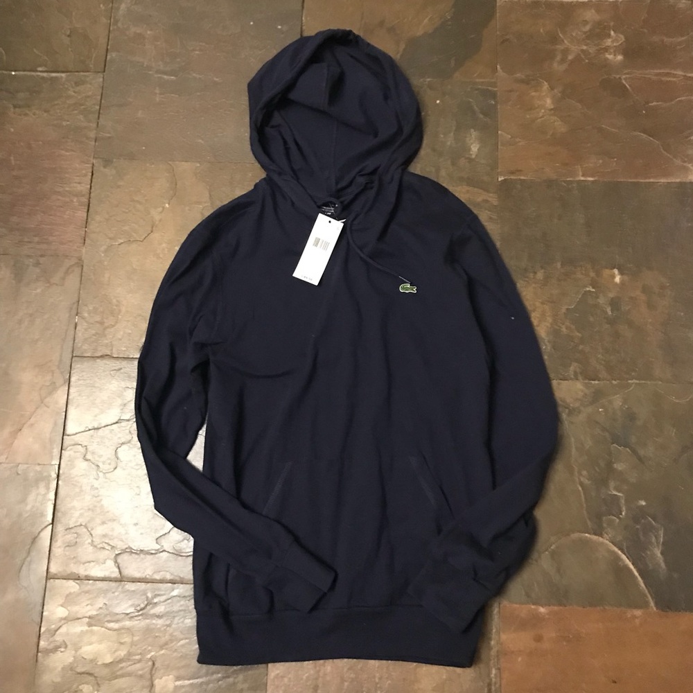 Lacoste HOODED TEE-SHIRT NAVY BLUE Retail $89